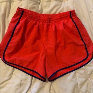 PINK Victoria's Secret Vibrant Red Shorts with Dark Blue Edges